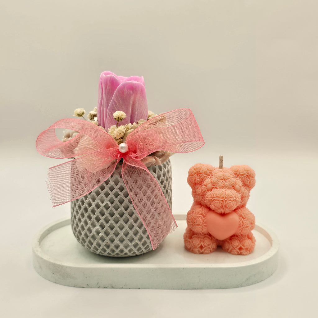 Rosenbär trifft Tulpe – Peach Love Set